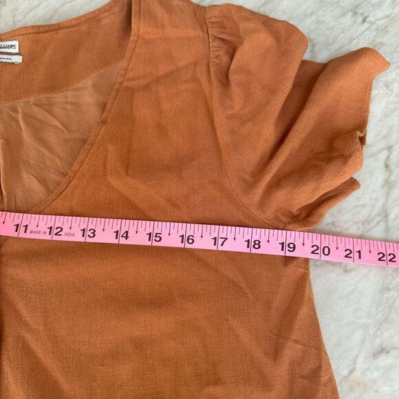 Urban Outfitters Women's Mini Dress Houston Drop Waist Button Linen size M - Picture 7 of 8